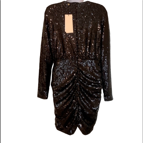 ASOS / Club London, sequin wrap dress, w/ “plunge” front styling,bod… - Picture 3 of 8